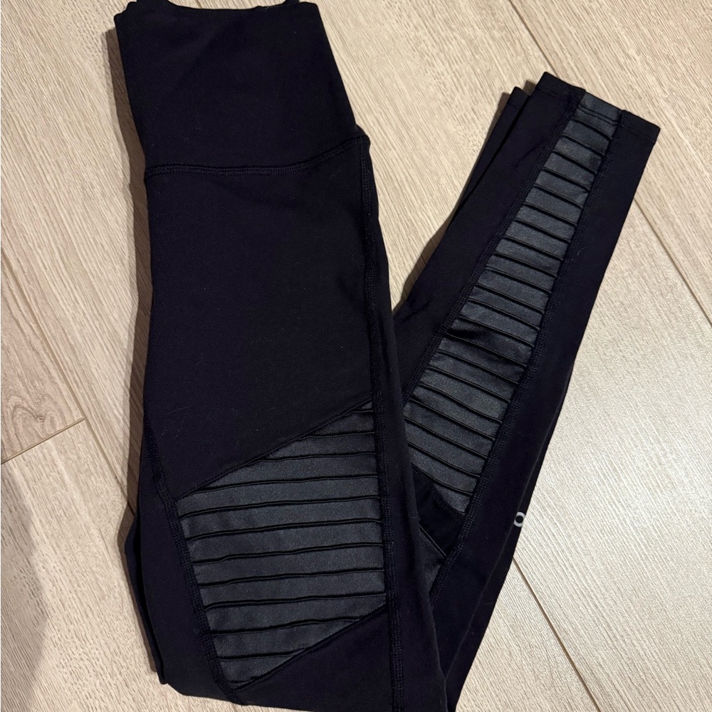 ALO Yoga High Waist Moto Leggings Black Glossy Women’s XS